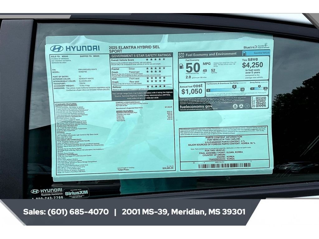 Certified Used 2025 SERENITY WHITE Hyundai SEL Sport image 12