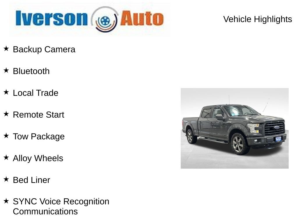 Used 2016 Ford F-150 XLT with VIN 1FTFW1EF8GFA40569 for sale in Huron, SD