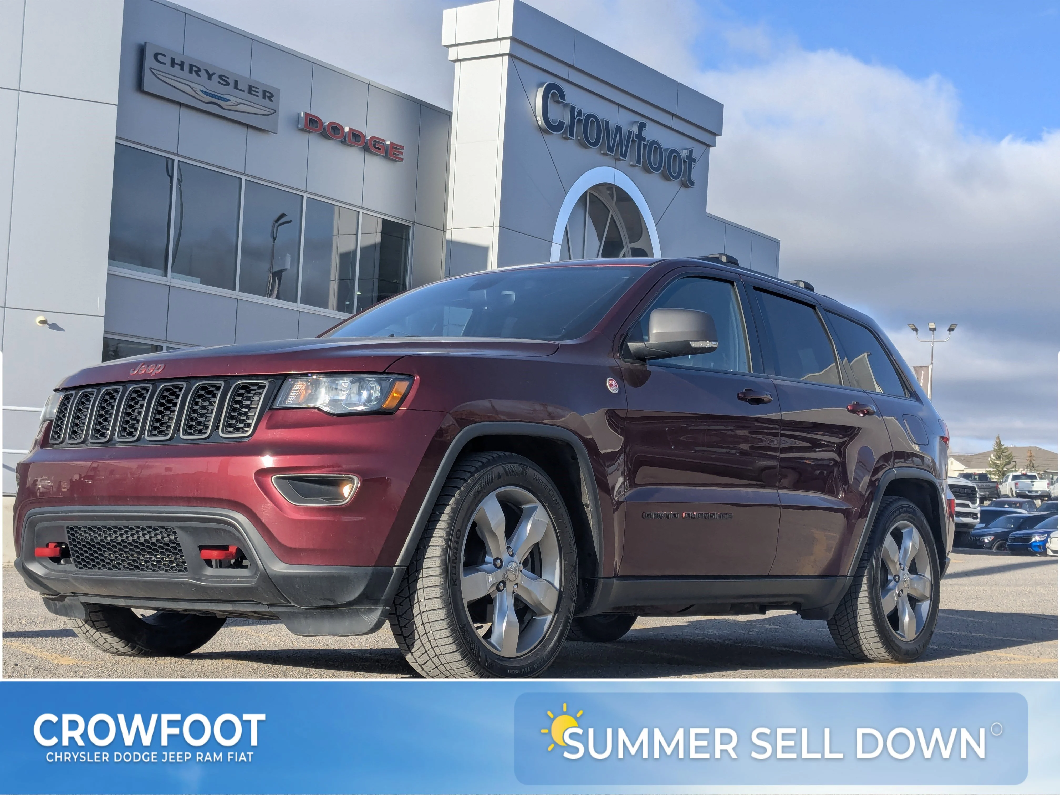 Used 2017 Red Jeep Trailhawk - - Power Sunroof - Uconnect 8.4 Nav - Quadra-Lift Air - 3.6L Pentastar V6 & More image 1