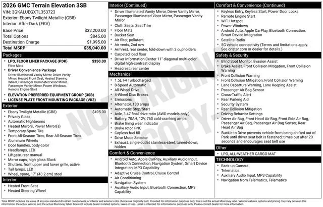 Used 2026 Ebony Twilight Metallic GMC Elevation image 5