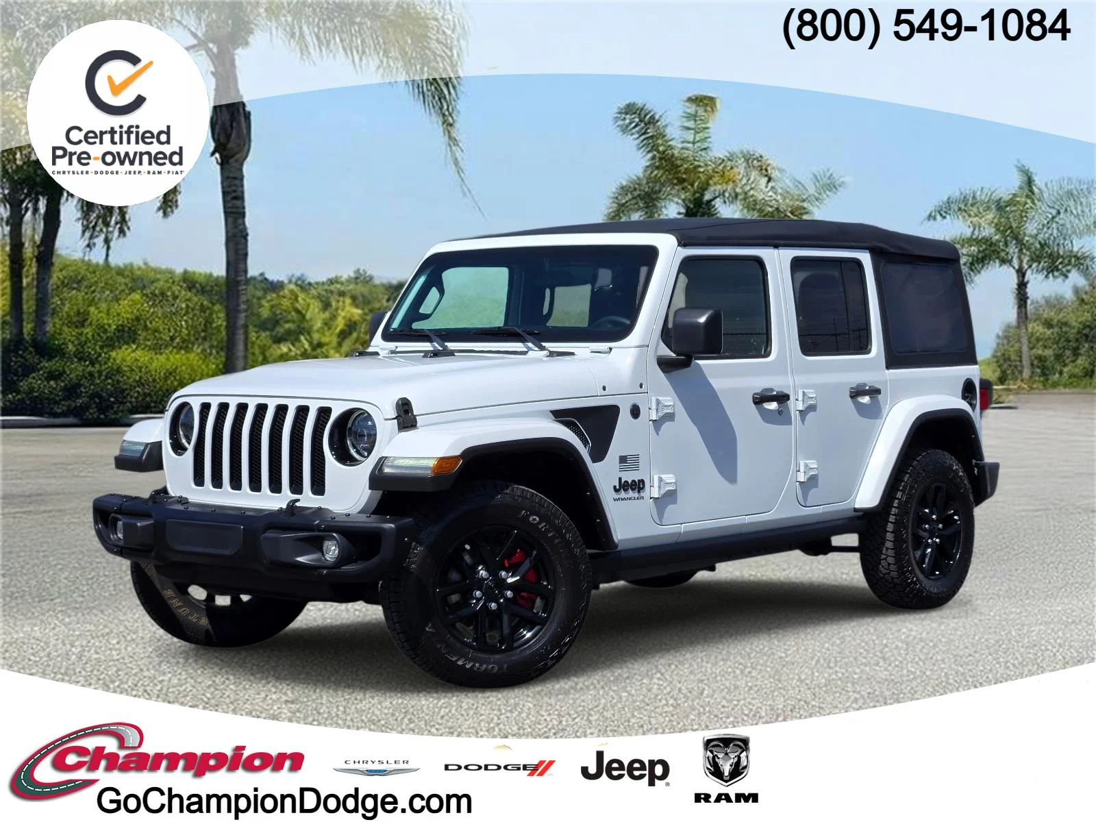 Used 2023 Bright White Clearcoat Jeep Freedom 4 Door 4x4 *Ltd Avail* image 1