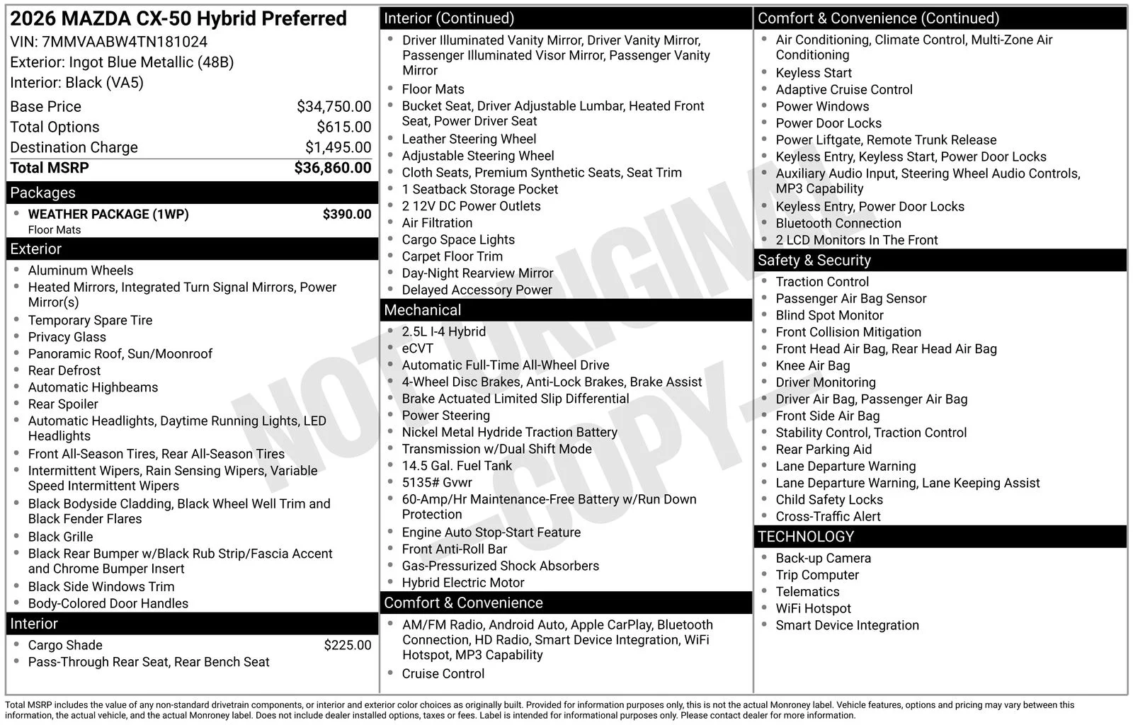 New 2026 Ingot Blue Metallic Mazda Preferred image 4