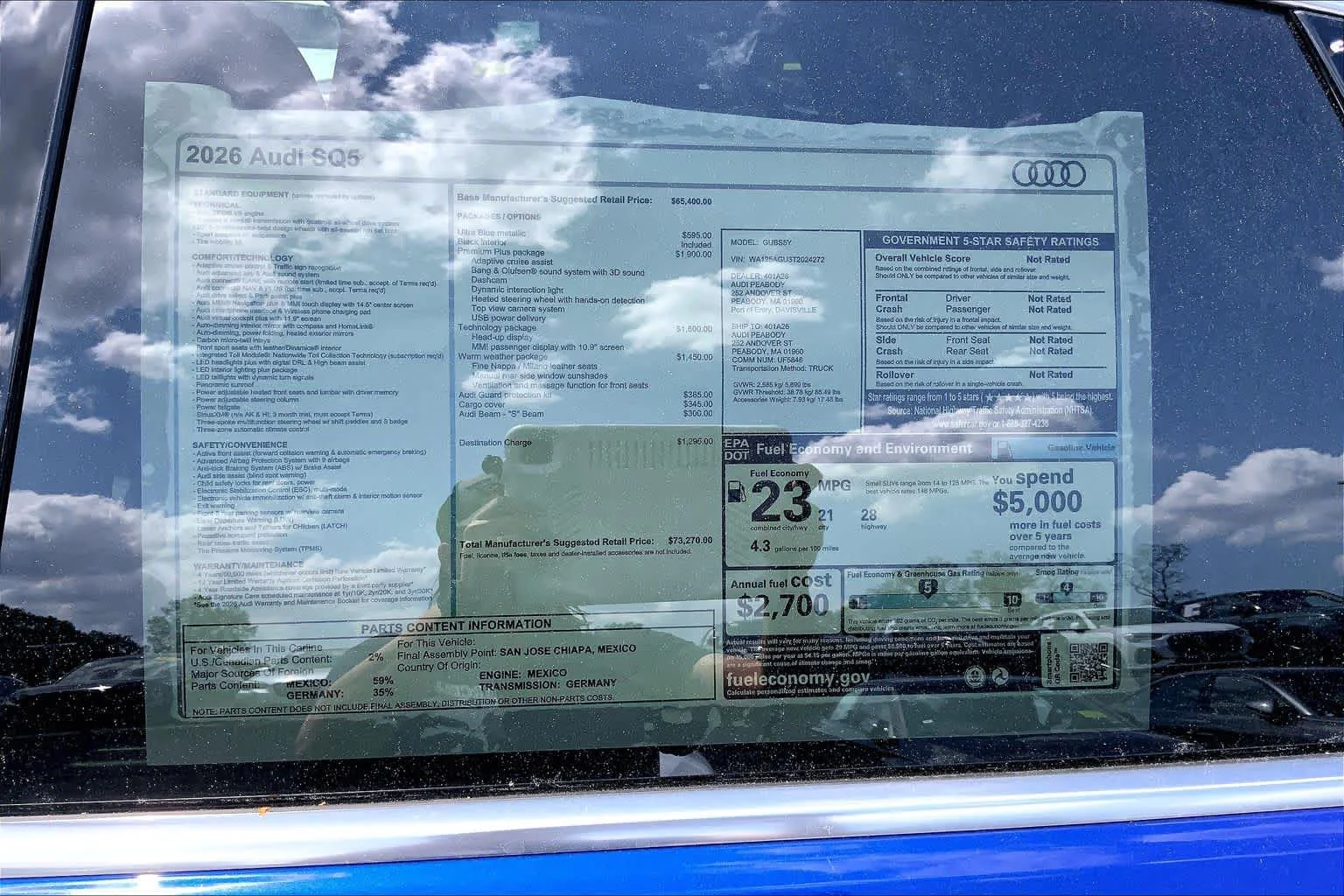 New 2026 Ultra Blue meta Audi Premium Plus image 18