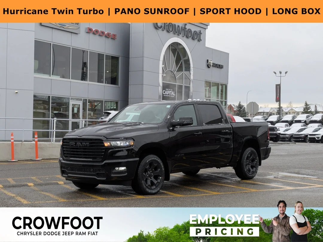 New 2026 Black RAM Sport - -  64 Box - Panoramic Sunroof - 360 Camera System - 12 Display & More! image 1
