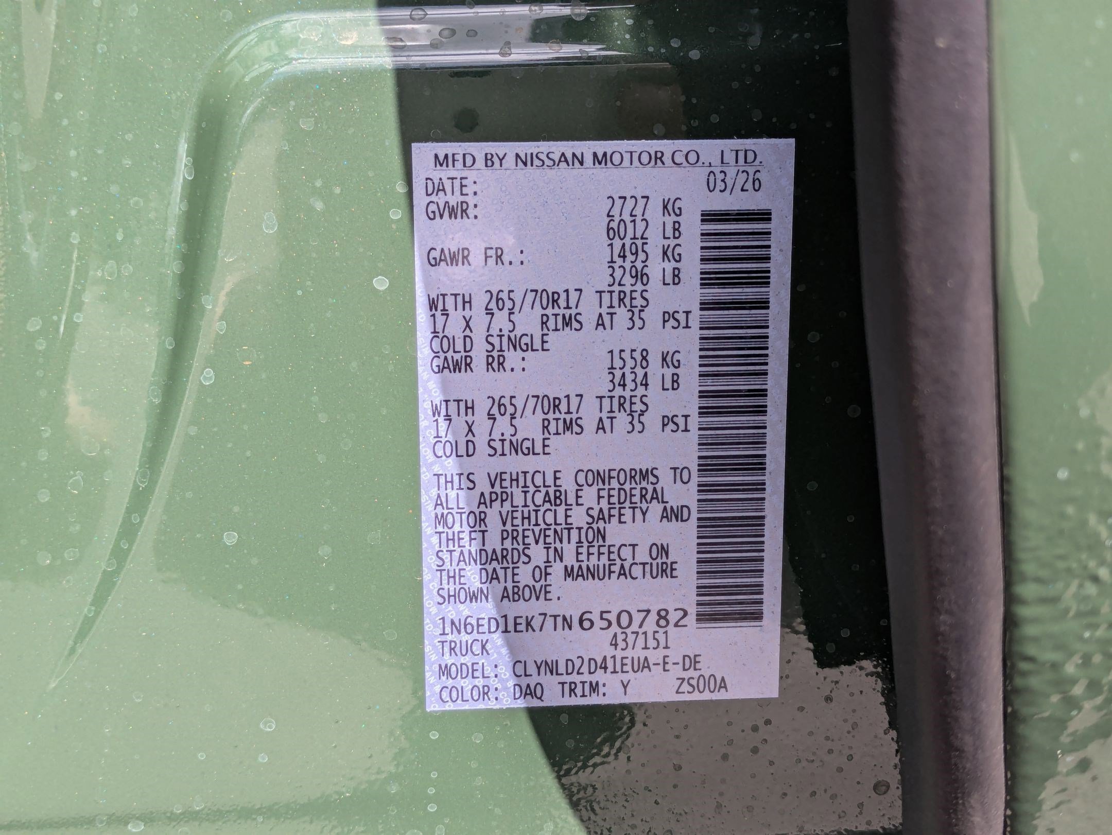 New 2026 Tactical Green Metallic Nissan PRO-4X w/R Package image 16