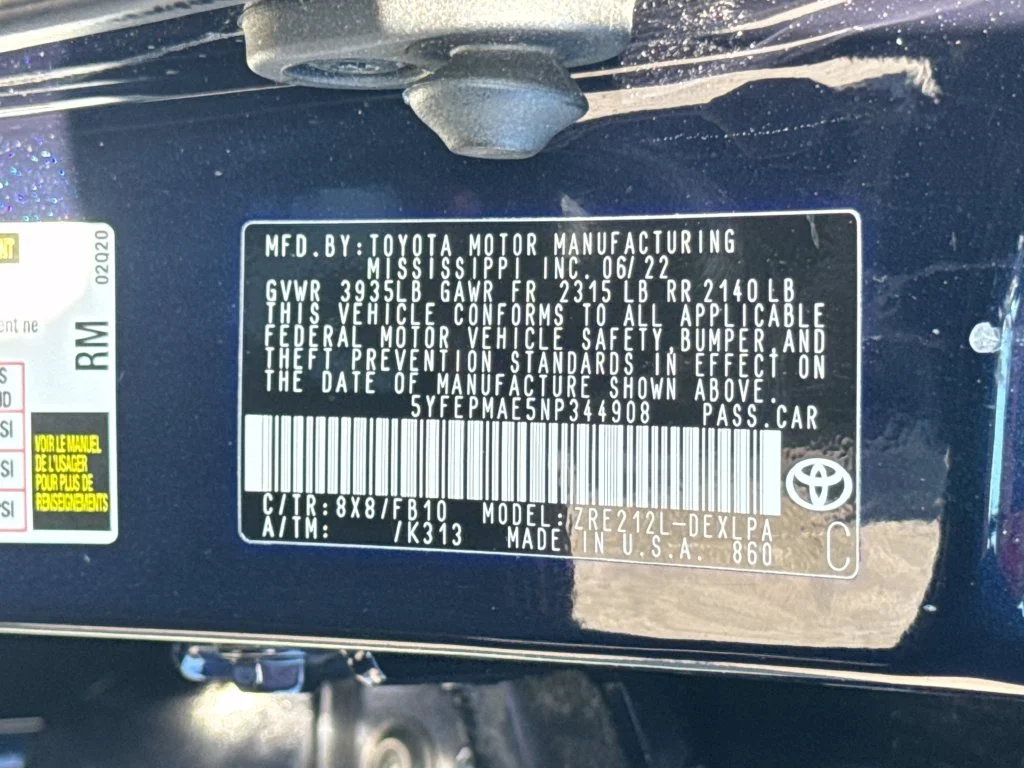 Used 2022 Blue Toyota LE image 47