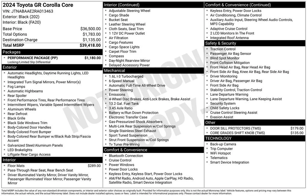 Used 2024 Black Toyota Core image 6