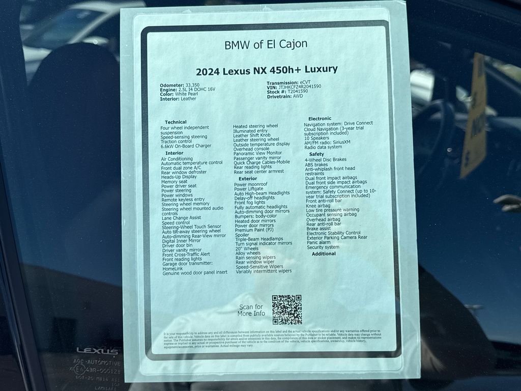 Used 2024 White Lexus 450h+ Luxury image 14
