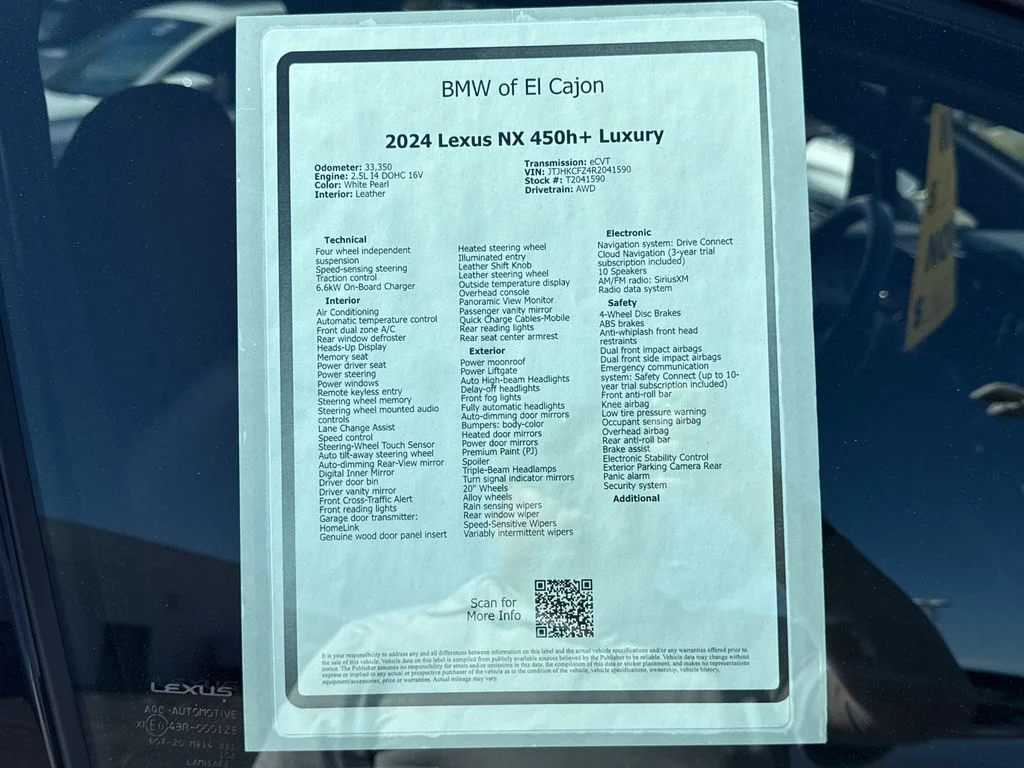 Used 2024 White Lexus 450h+ Luxury image 14