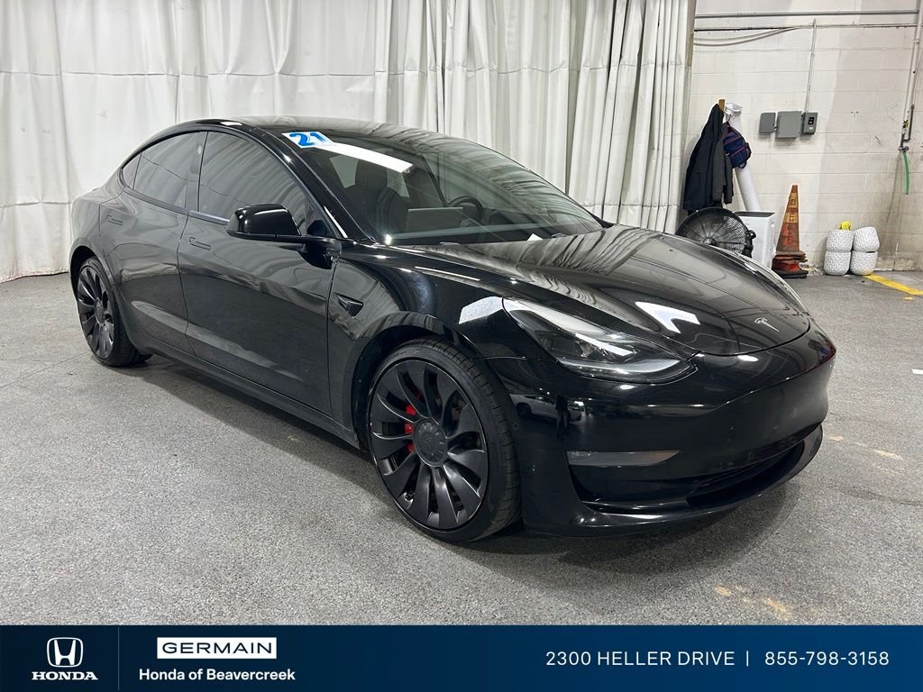 Used 2021 Tesla Model 3 Base with VIN 5YJ3E1EC4MF990536 for sale in Beavercreek, OH