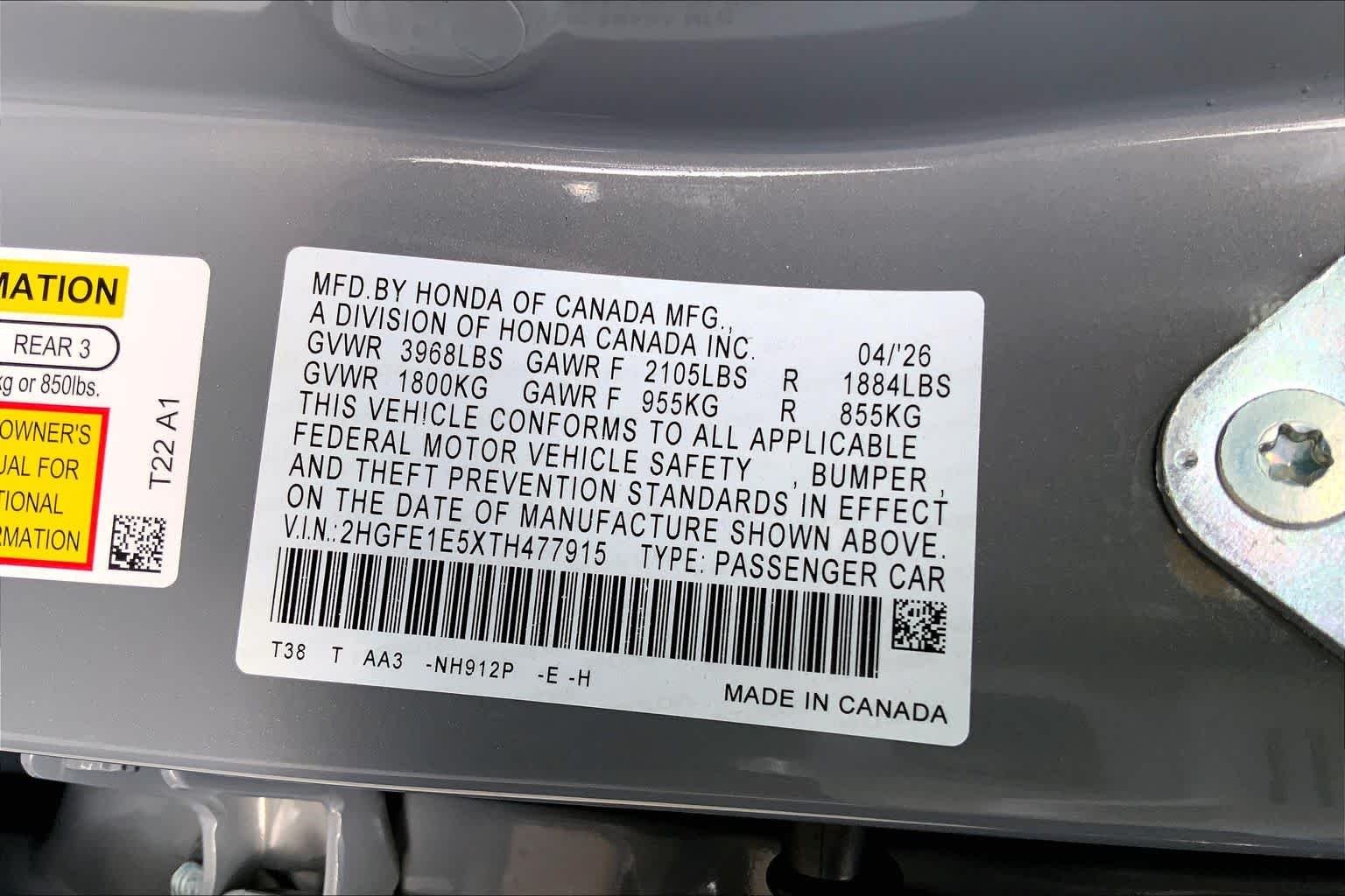 Used 2026 Urban Gray Pearl Honda  image 32