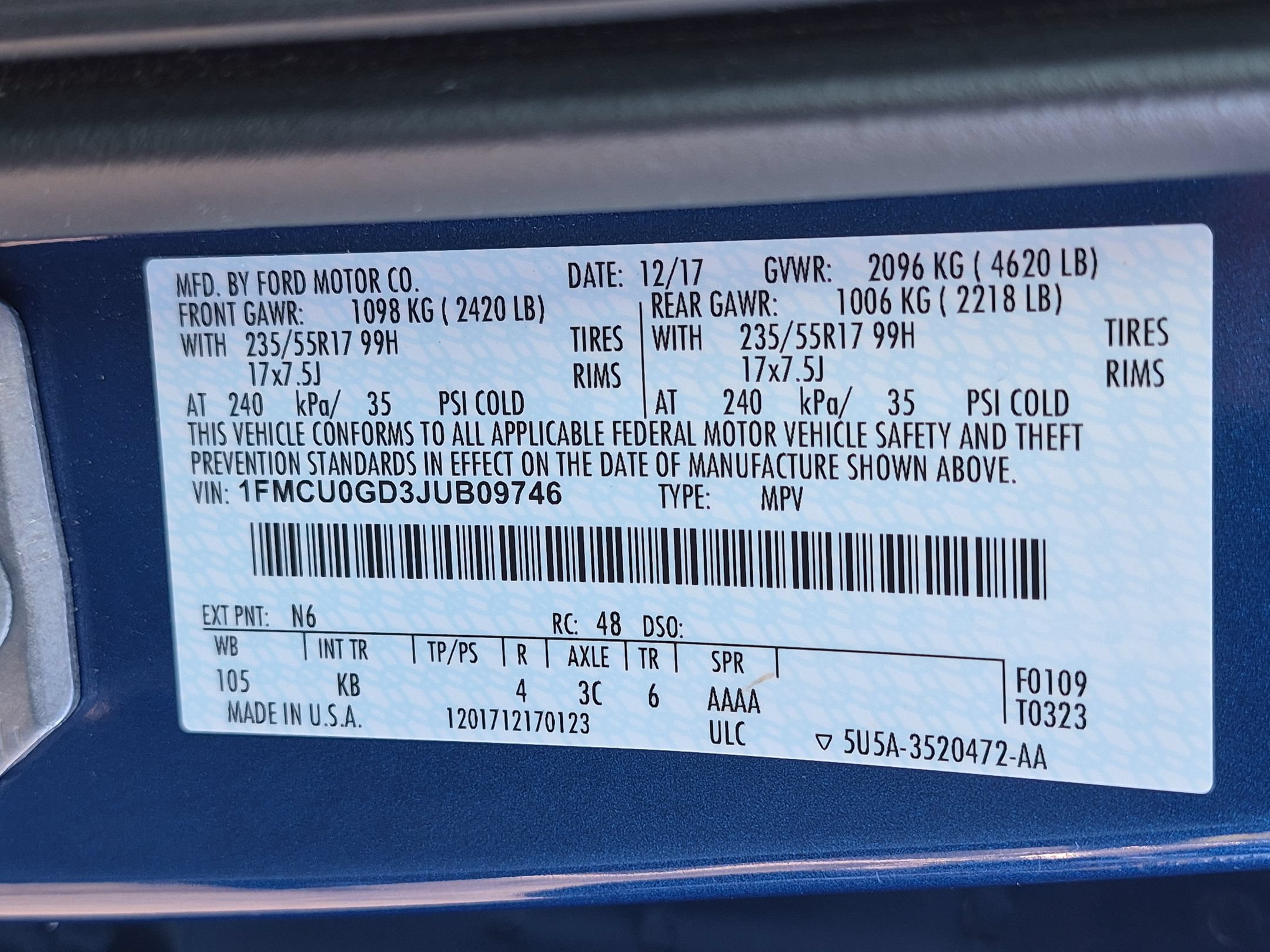Used 2018 Lightning Blue Metallic Ford SE image 36
