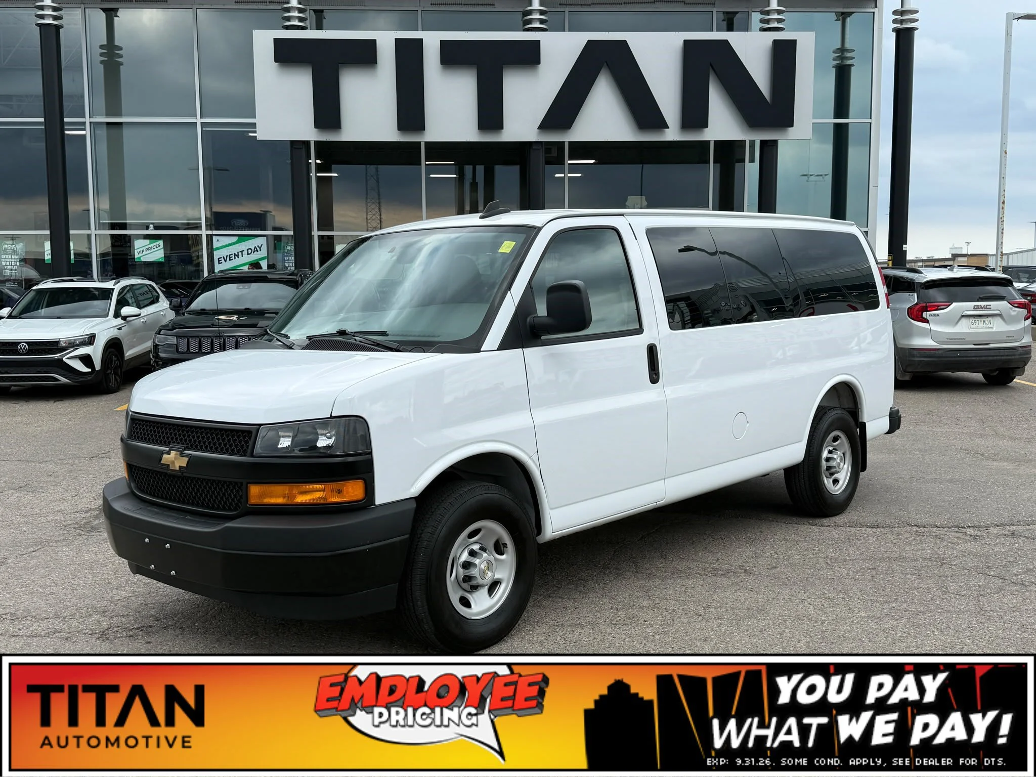 Certified Used 2025 Summit White Chevrolet LS Passenger*12 Pass | 6.6L V8 | Remote Start | Rear Climate | Htd Mirrors | Rubber Lined Flooring image 1