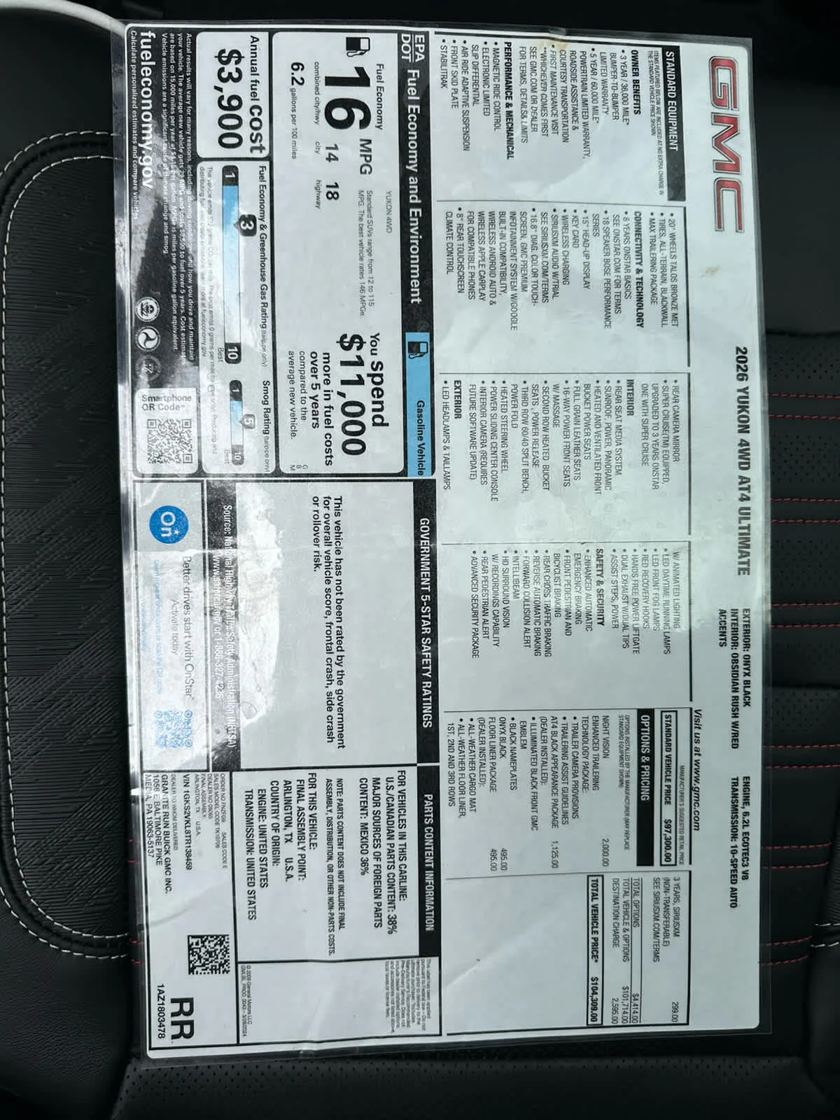 Used 2026 Onyx Black GMC AT4 Ultimate image 19