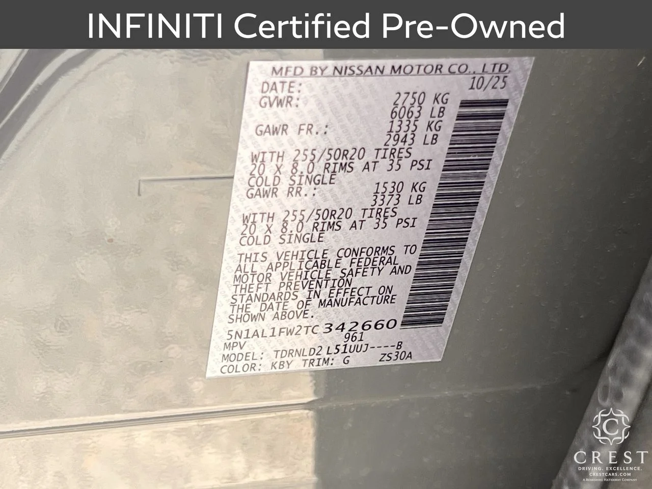 Certified Used 2026 Harbor Gray INFINITI SPORT image 34