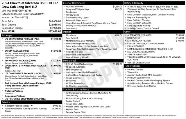 Used 2024 Iridescent Pearl Tricoat Chevrolet LTZ image 59
