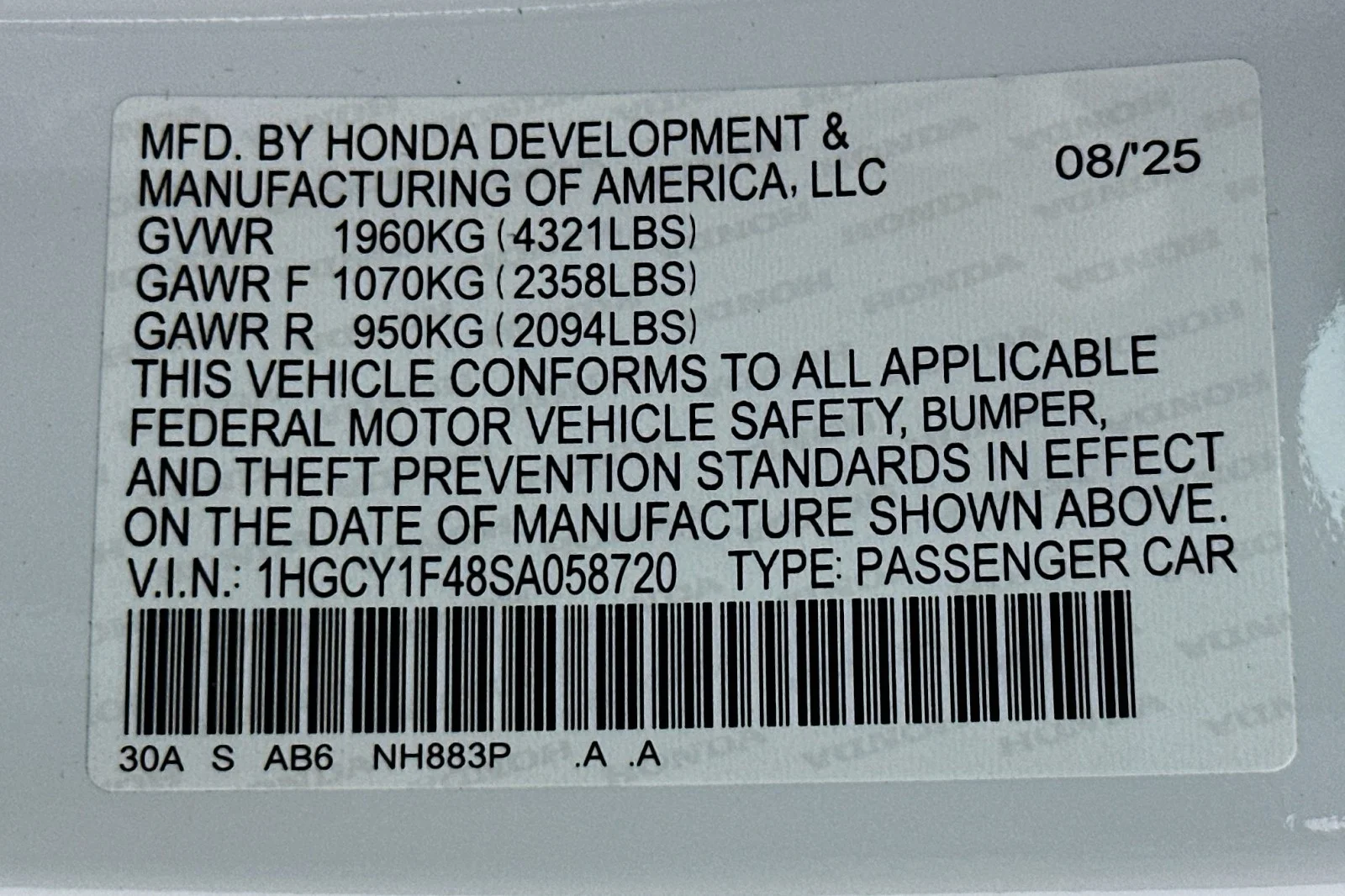 Used 2025 Platinum White Pearl Honda SE image 23