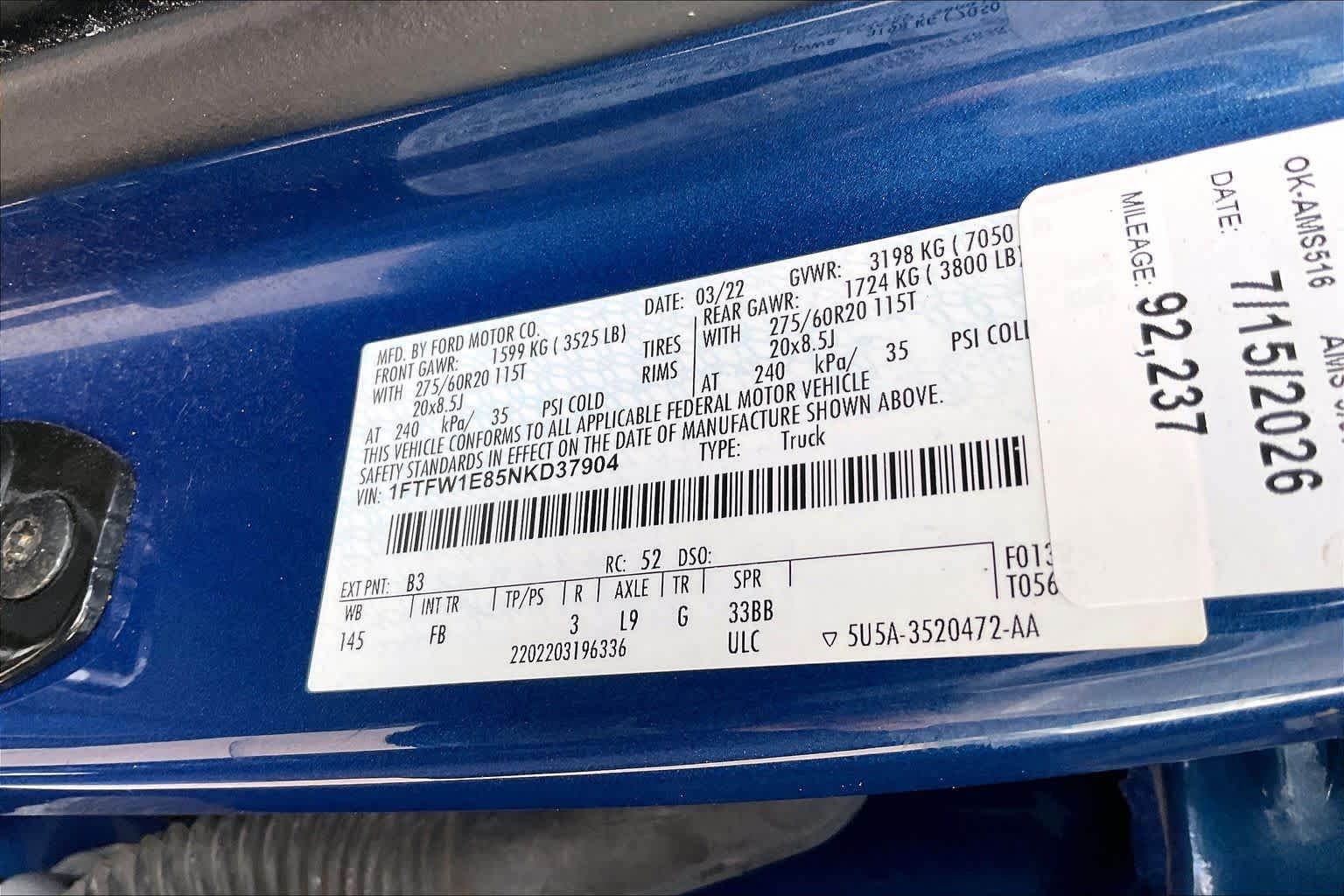 Used 2022 Atlas Blue Metallic Ford XLT image 33