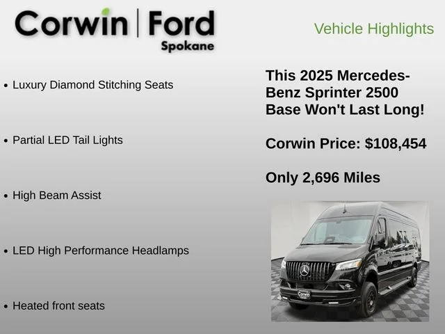Used 2025 Obsidian Black Metallic Mercedes-Benz Cargo 170 WB image 12