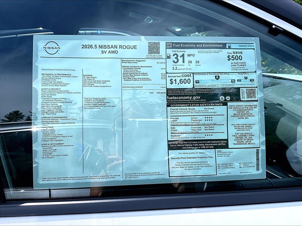 New 2026 White Nissan SV image 13