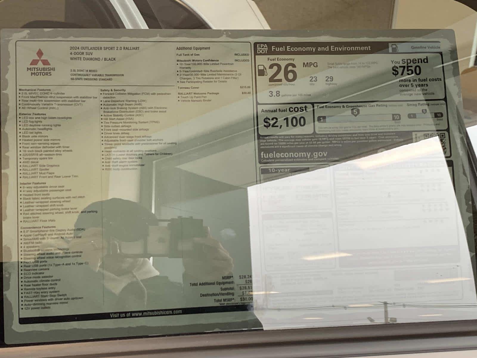 Used 2024 White Diamond Mitsubishi Ralliart image 27