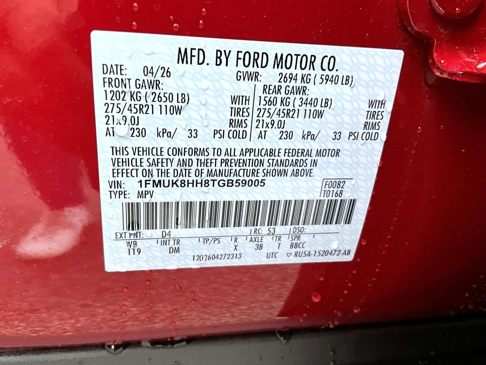 New 2026 Red Ford Platinum image 28