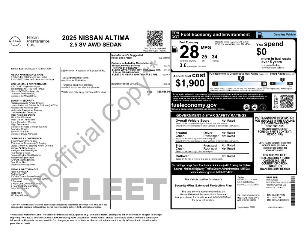 Used 2025 White Nissan 2.5 SV image 2