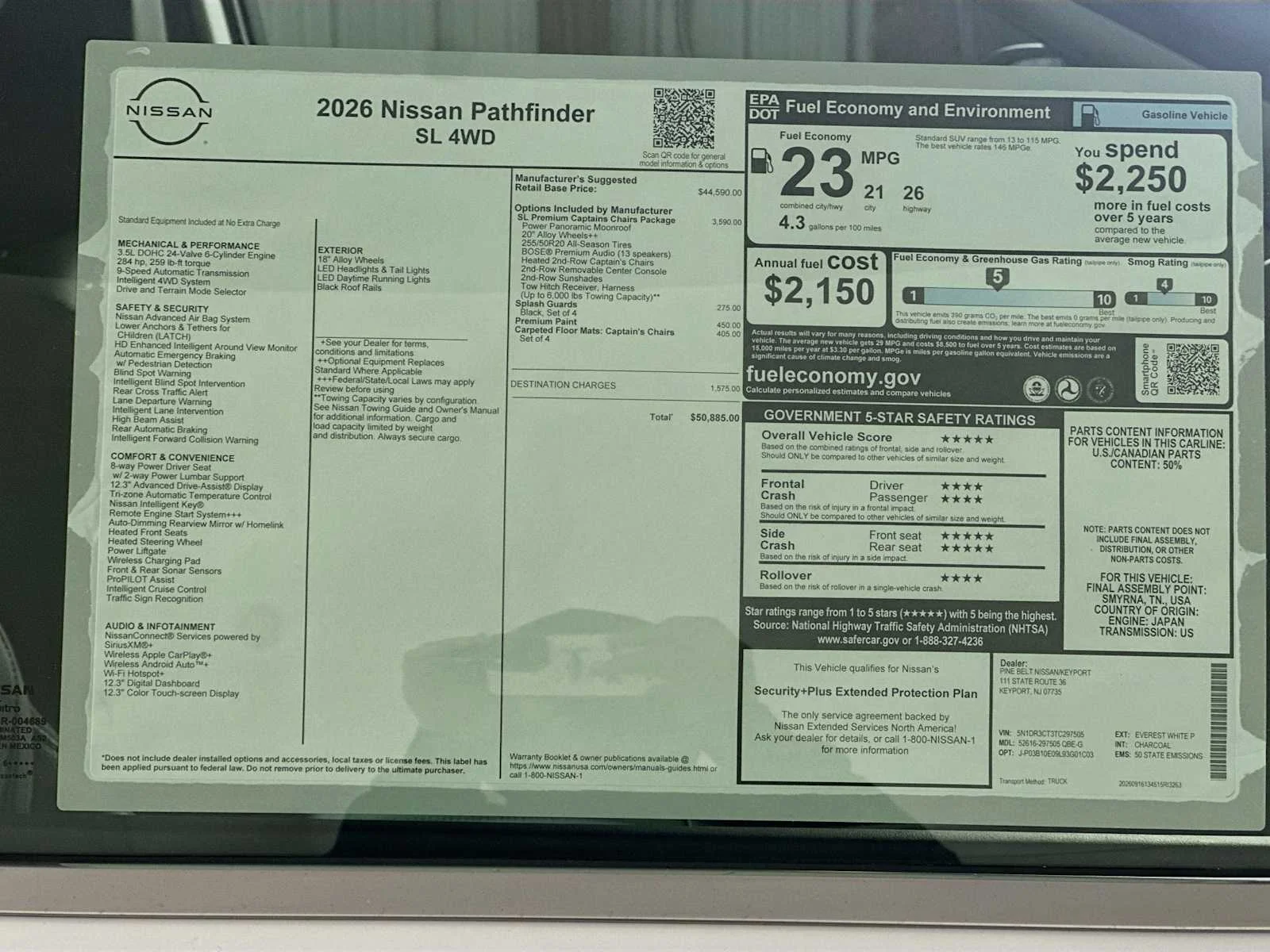 New 2026 Everest White Pearl Tricoat Nissan SL image 6