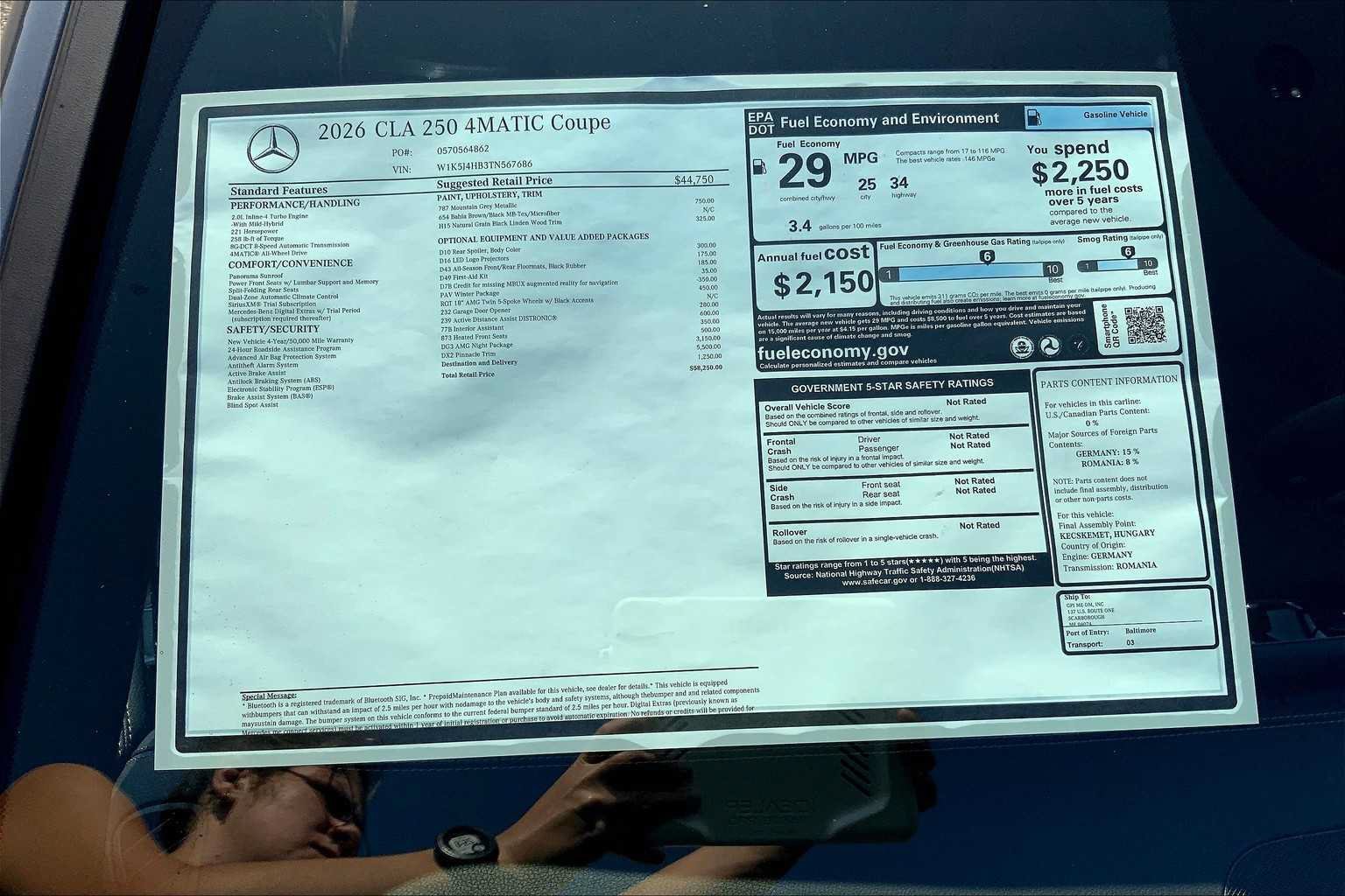 New 2026 Mountain Grey Metallic Mercedes-Benz CLA 250 image 26