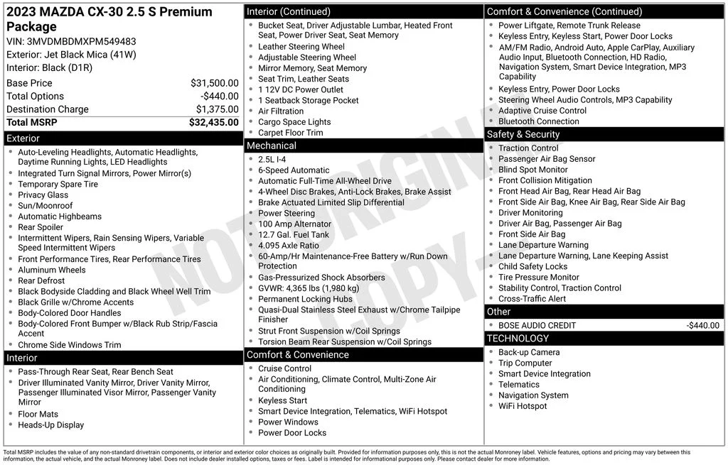 Certified Used 2023 Black Mazda 2.5 S Premium Package image 29