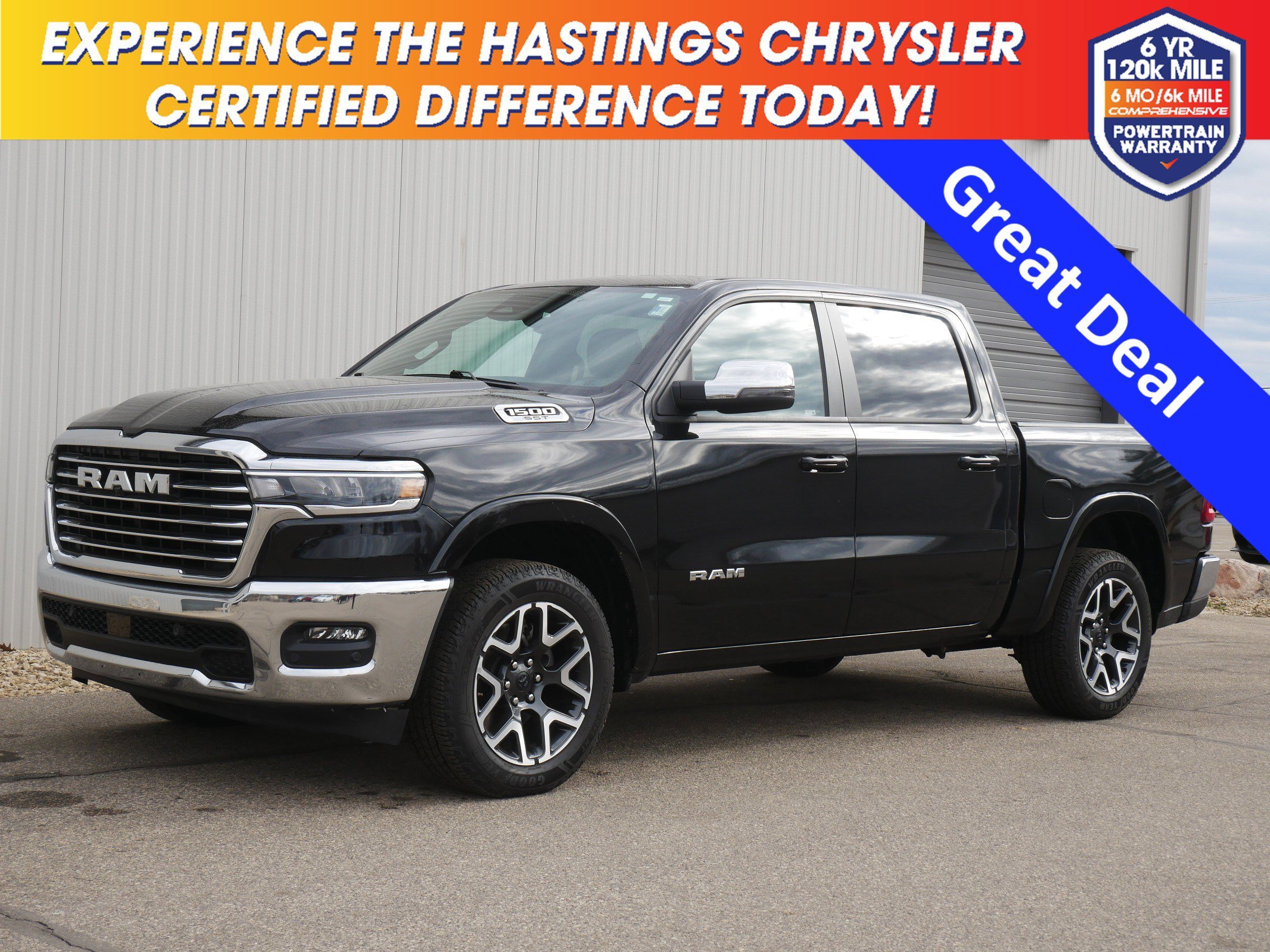 Certified Used 2025 Diamond Black Crystal Pearlcoat Ram Laramie image 1