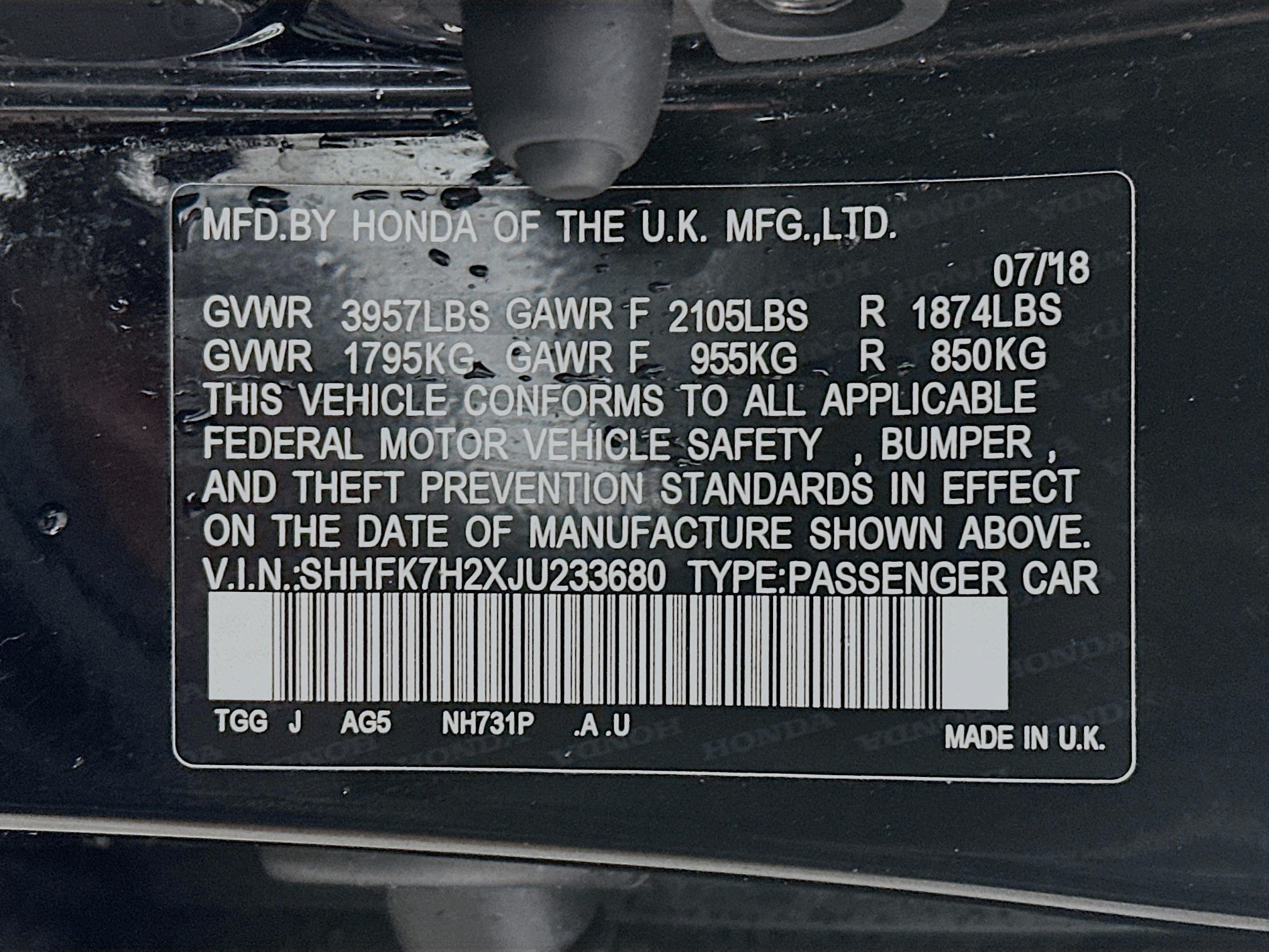 Used 2018 Black Honda LX image 28
