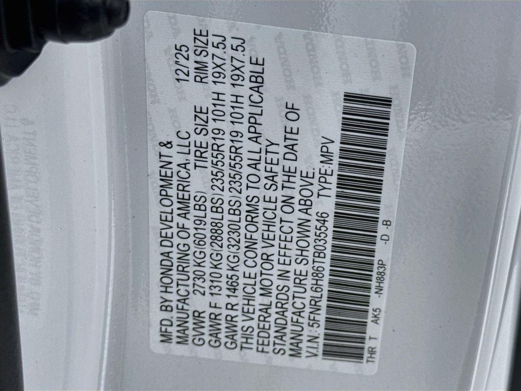 Certified Used 2026 Platinum White Pearl Honda Touring image 47