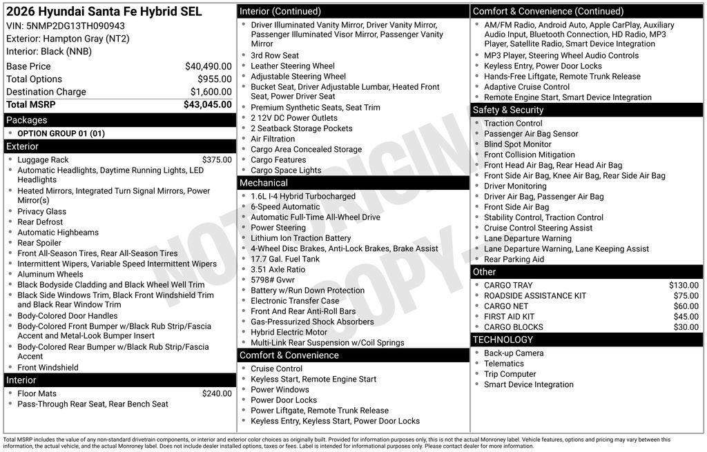 New 2026 Gray Hyundai SEL image 28