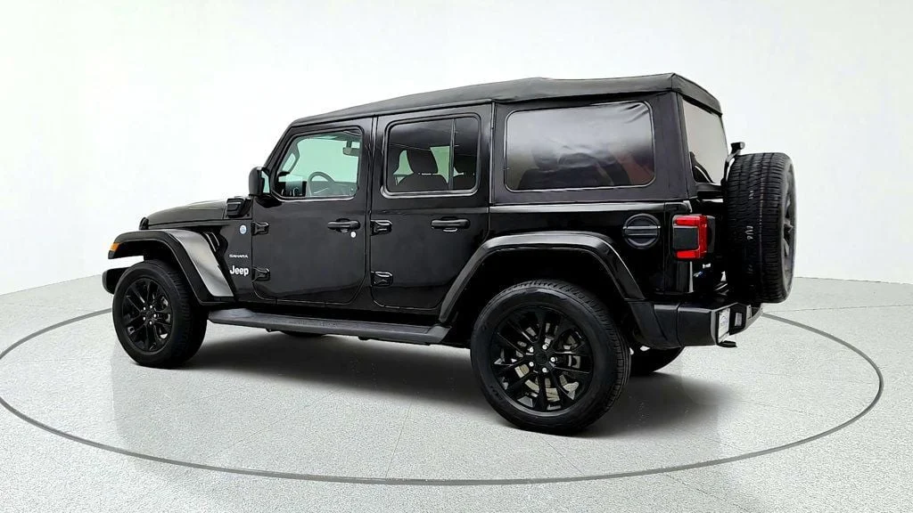 Used 2021 Black Clearcoat Jeep Unlimited Sahara 4xe w/ Cold Weather Group & Keyless Entry image 7
