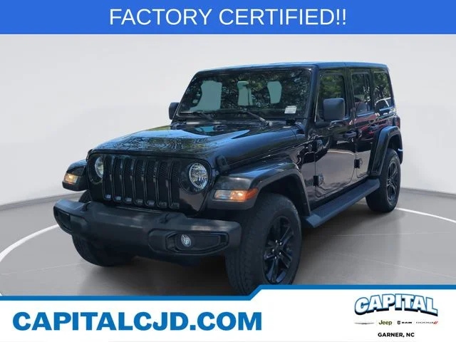 Used 2022 Black Jeep Unlimited Sahara Altitude image 1