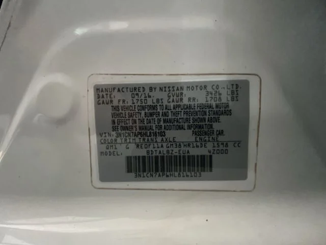 Used 2017 White Nissan 1.6 SV image 26