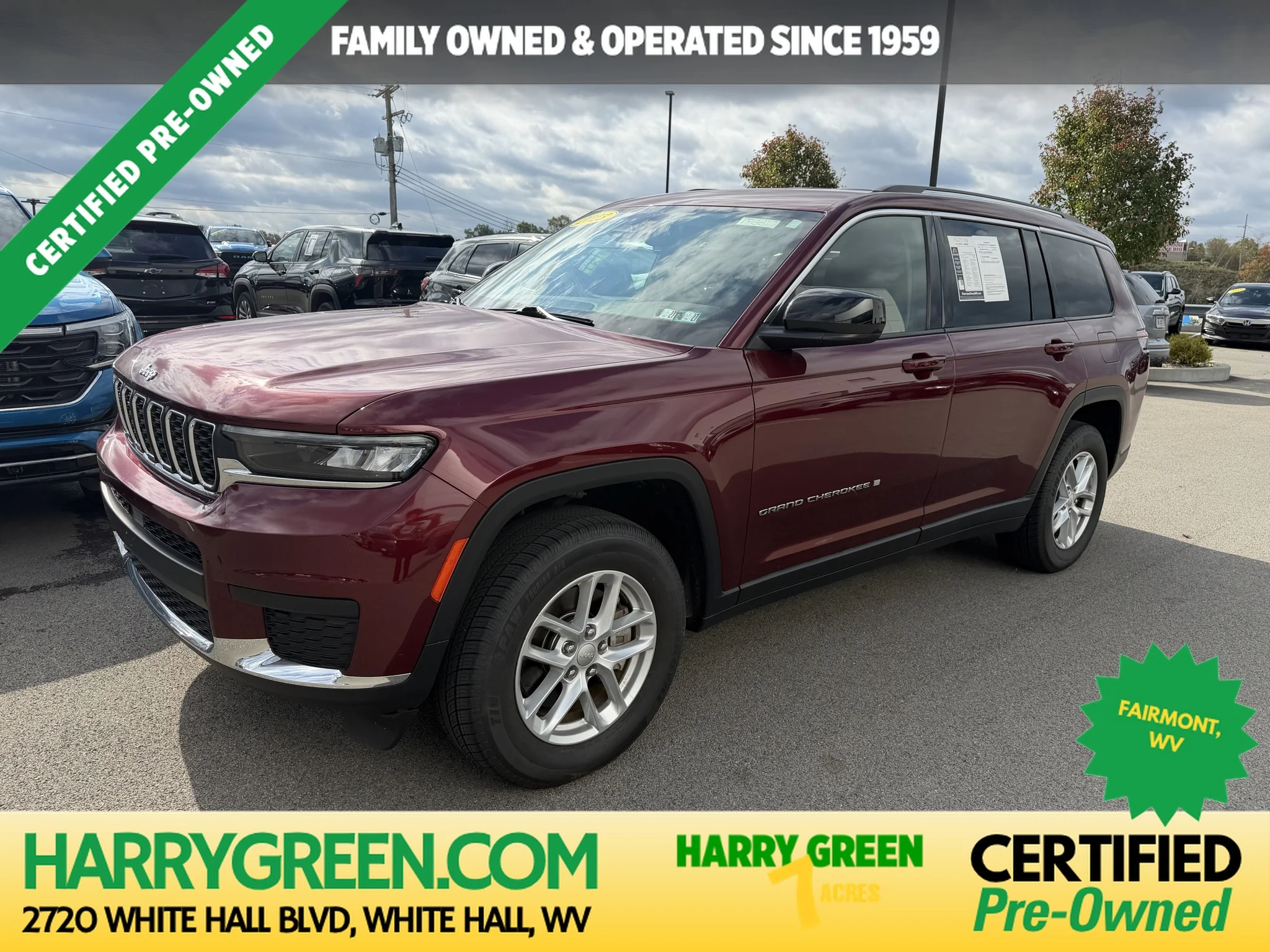 Certified Used 2023 Velvet Red Pearlcoat Jeep Laredo image 1
