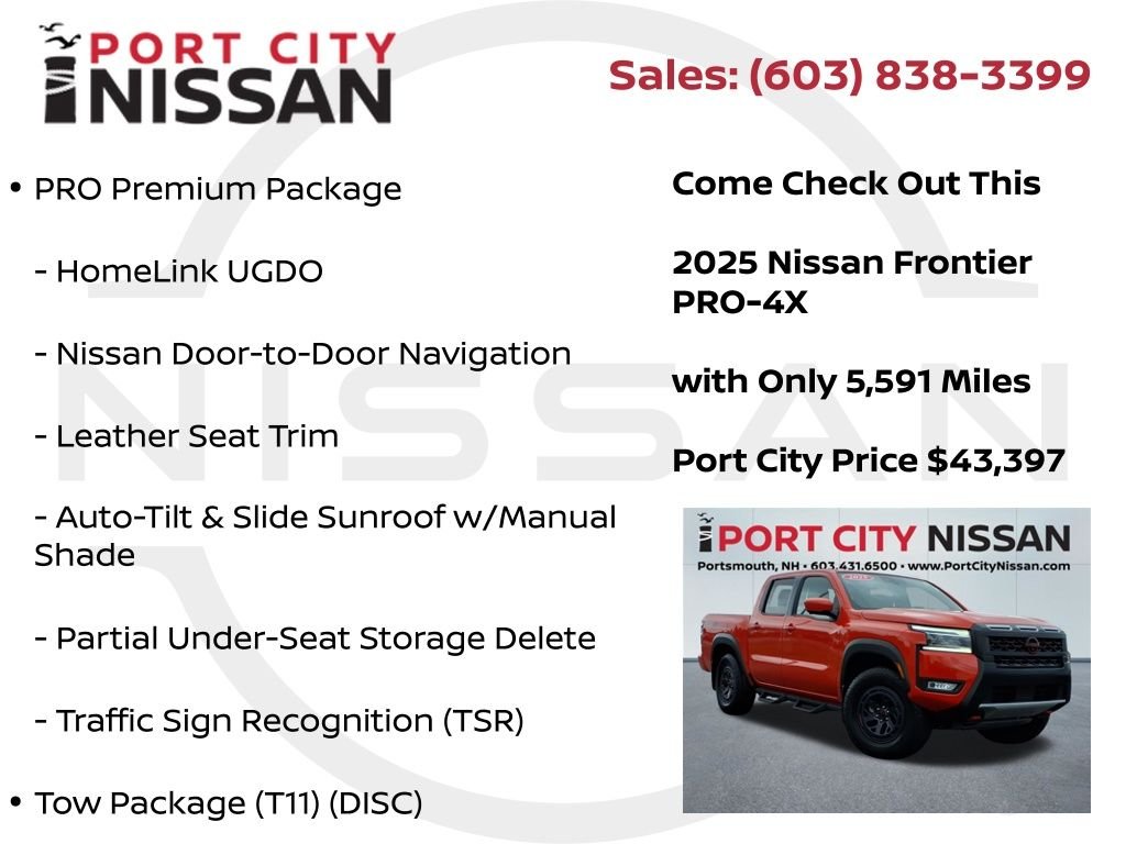 Used 2025 Afterburn Orange Nissan PRO-4X premium W/LEATHER, SUNROOF & ONLY 5k MILES! image 21
