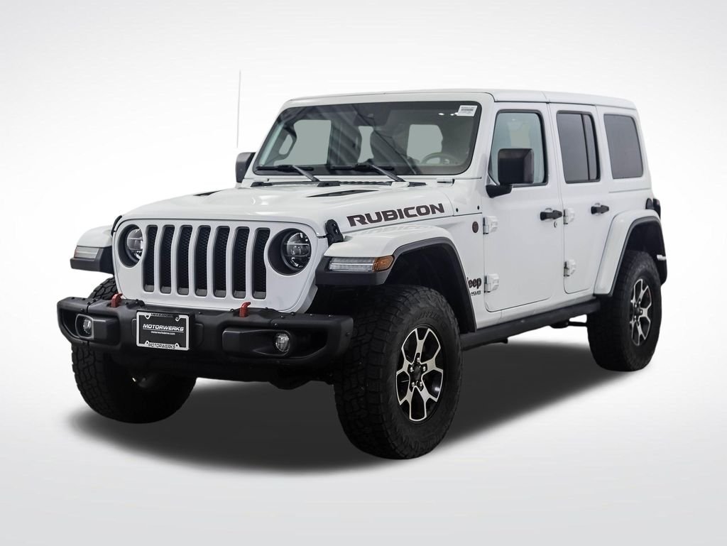 Used 2020 Bright White Clearcoat Jeep Unlimited Rubicon image 1
