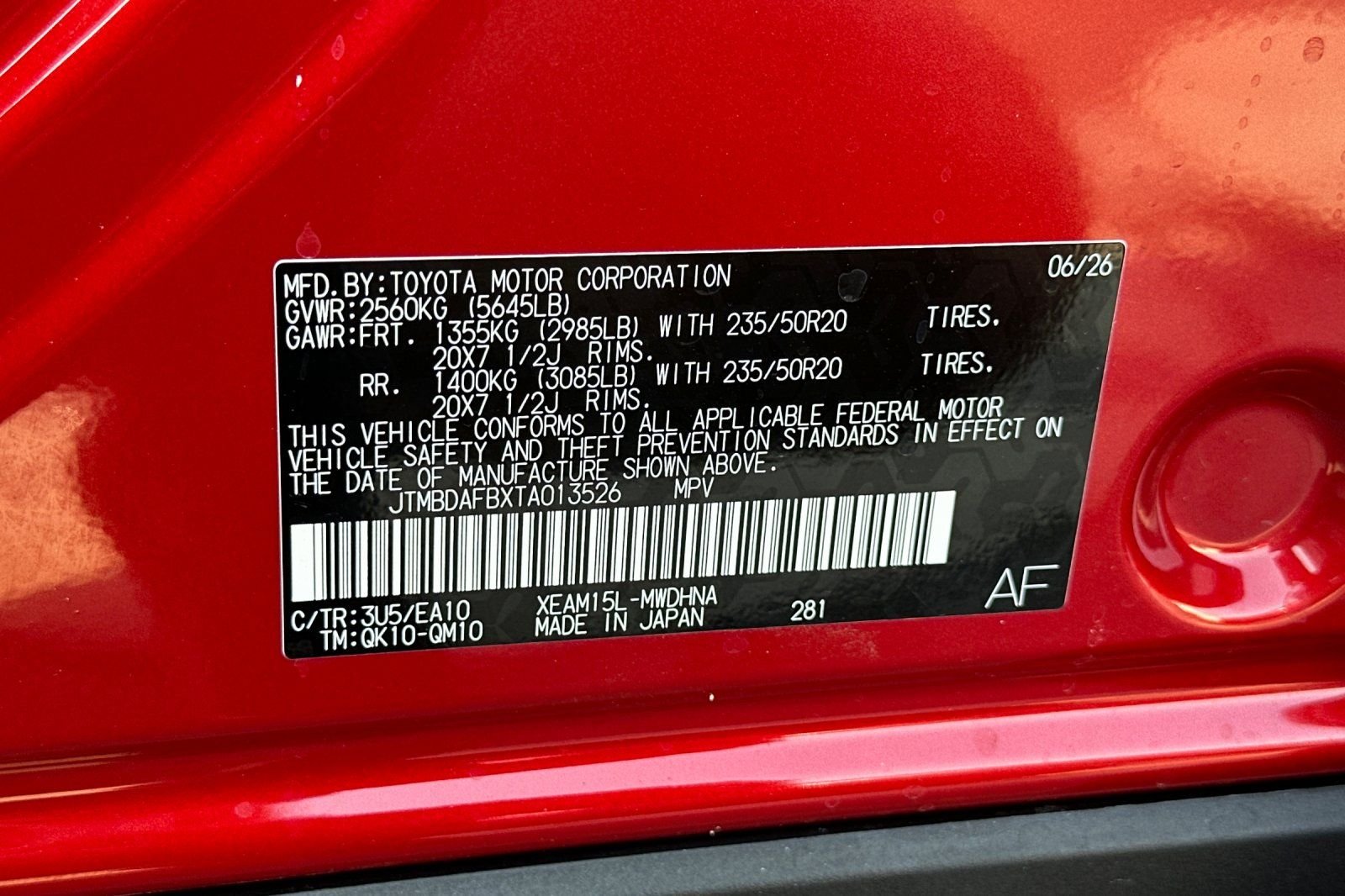 New 2026 Supersonic Red Toyota Limited image 28
