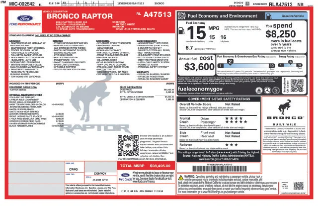 Used 2024 White Ford Raptor image 15