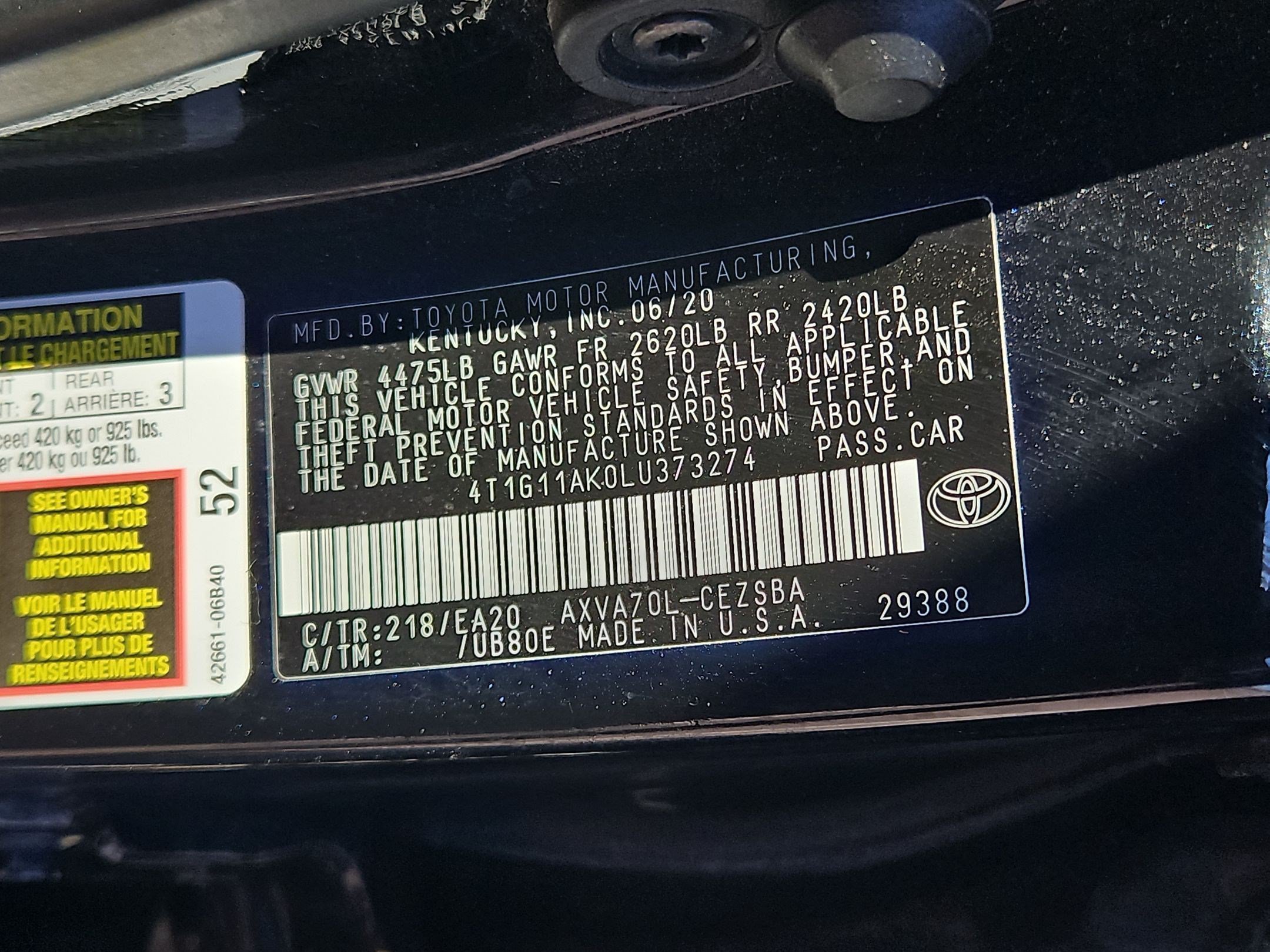 Certified Used 2020 Black Toyota SE image 31