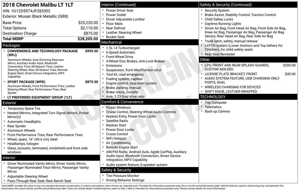 Used 2018 Black Chevrolet LT image 5