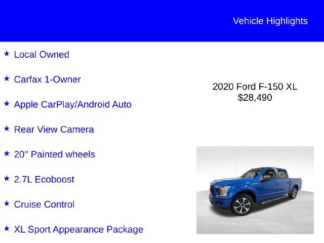 Certified Used 2020 Velocity Blue Metallic Ford XL image 2