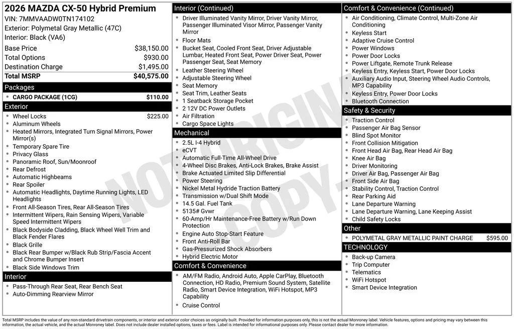 New 2026 Polymetal Gray Metallic Mazda Premium image 2