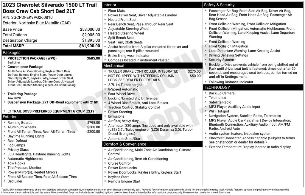 Used 2023 Blue Chevrolet LT Trail Boss image 28