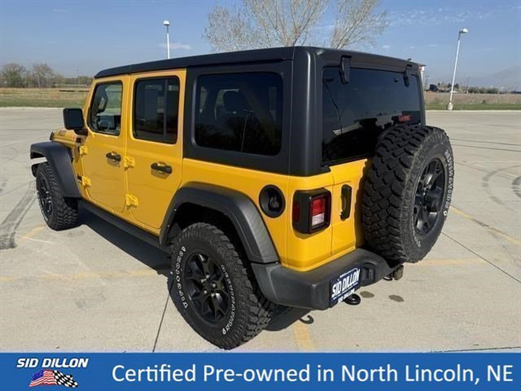 Used 2021 YELLOW Jeep 4x4 Willys Sport 4dr SUV image 7