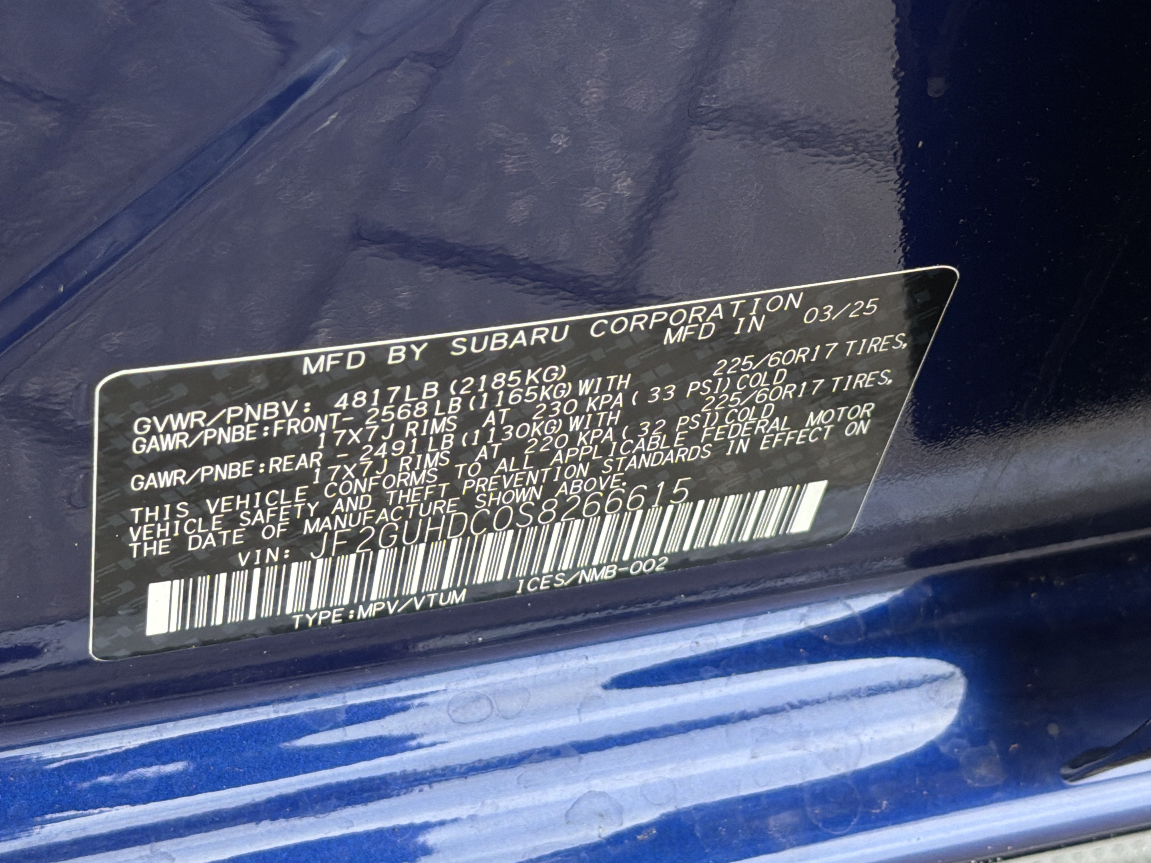 Certified Used 2025 Sapphire Blue Pearl Subaru Premium image 36