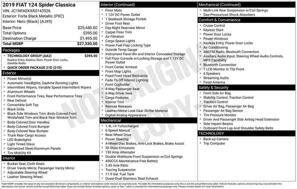 2019 FIAT 124 Spider Classica